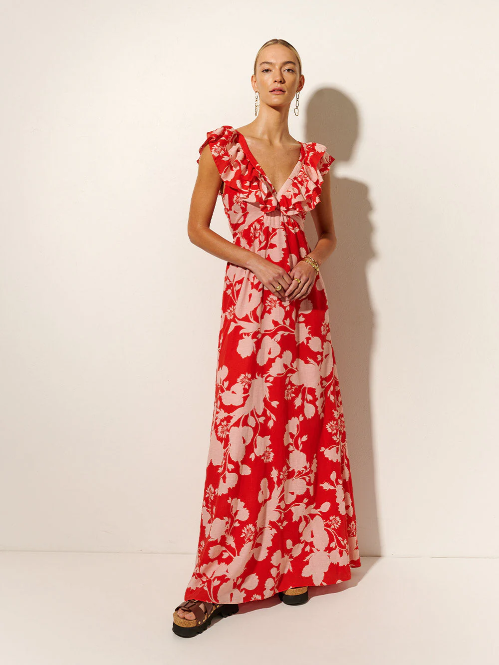 Delfina Ruffle Maxi Dress - Image 3