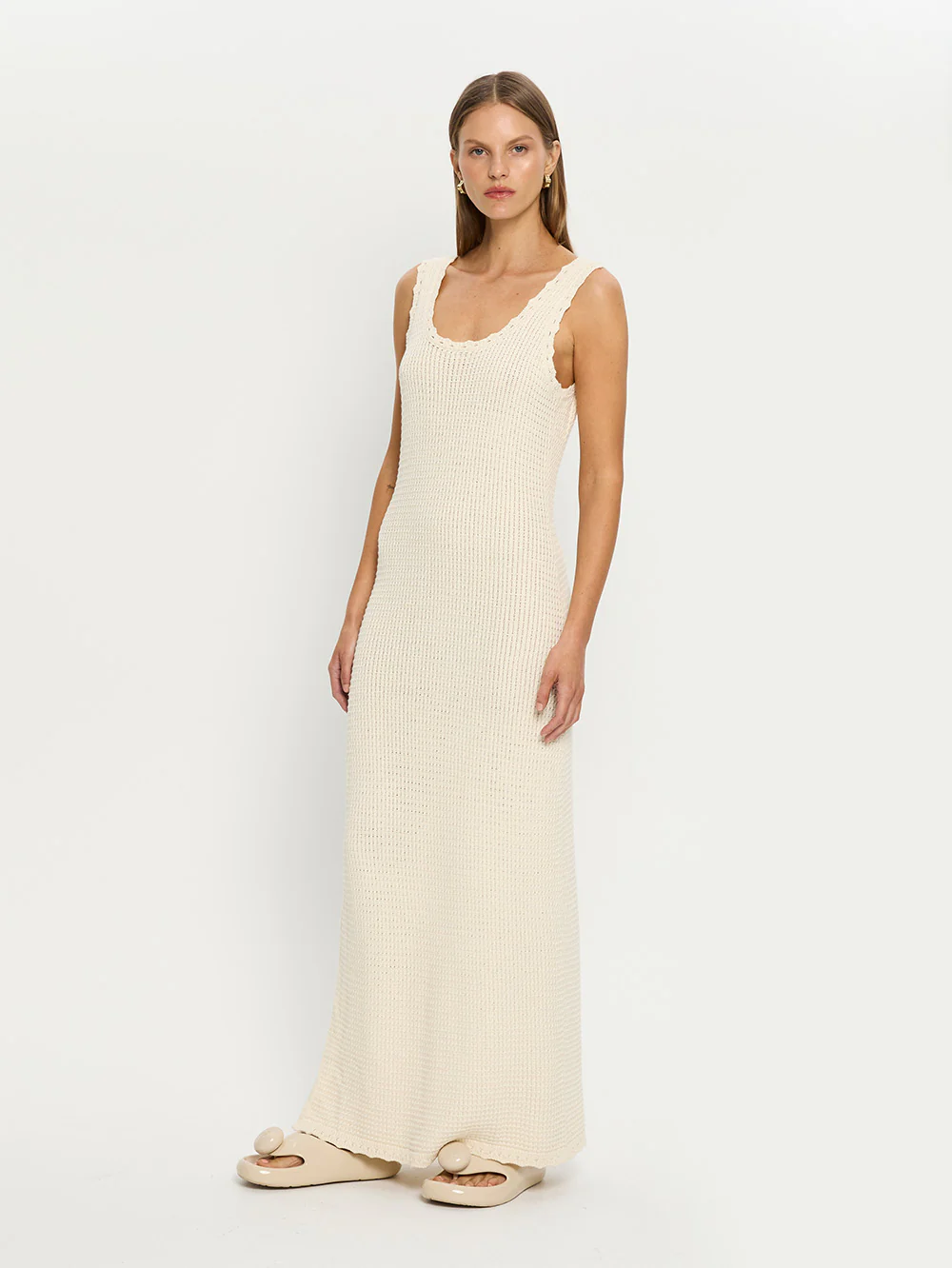 Martina Maxi Knit Dress - Cream - Image 3
