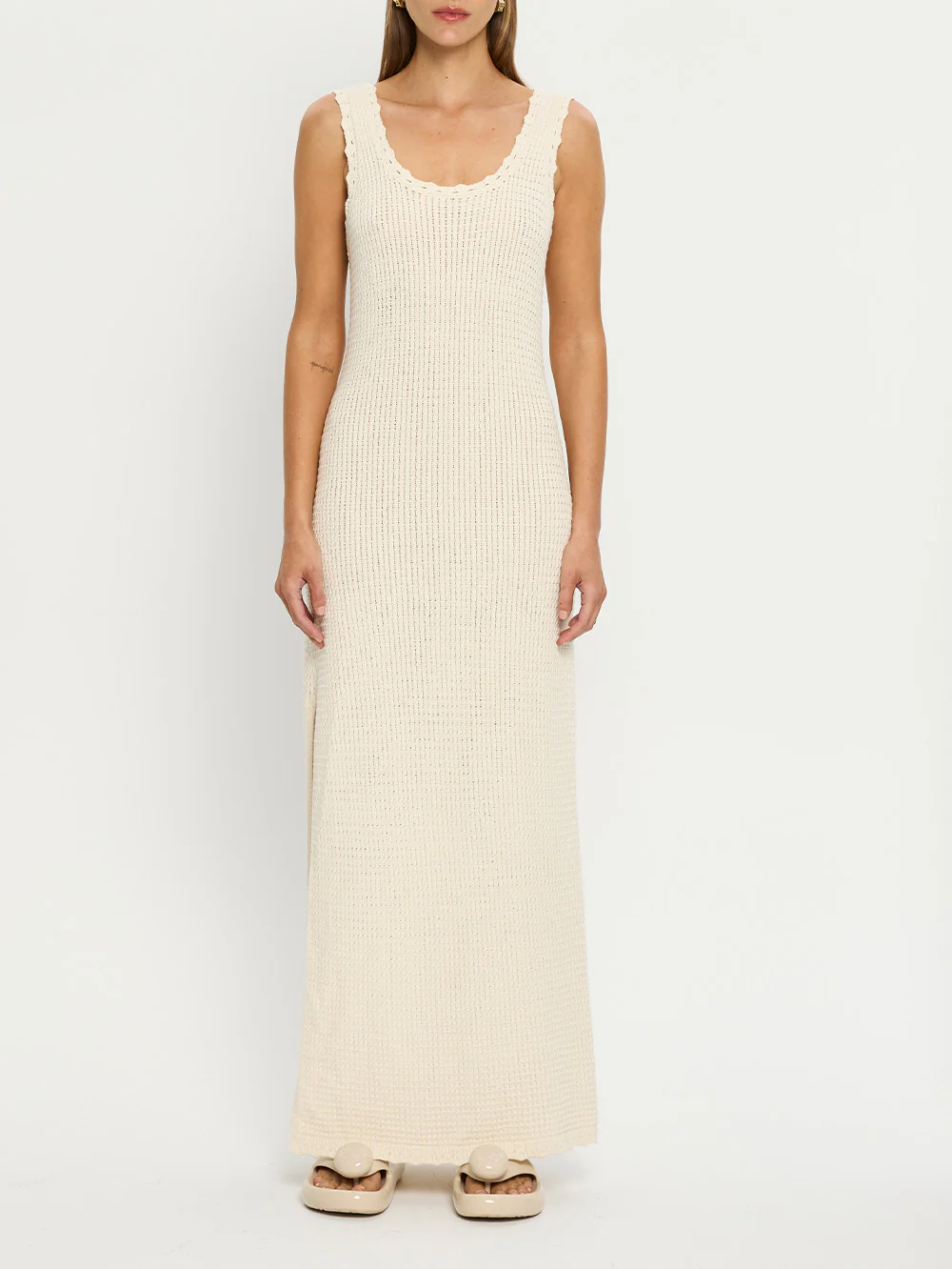 Martina Maxi Knit Dress - Cream - Image 7