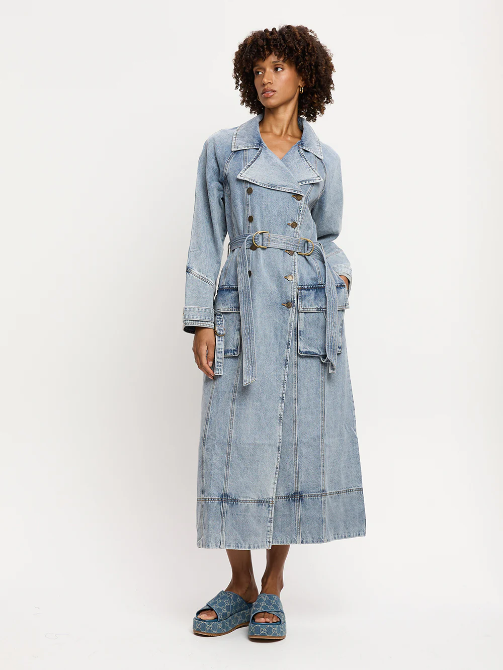 Olivia Denim Trench Coat - Image 2